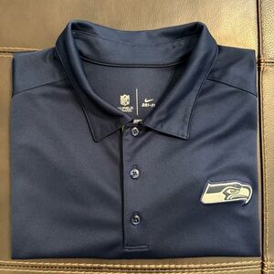 Seattle Seahawks NFL Nike DriFit Navy Polo Shirt Size XXL